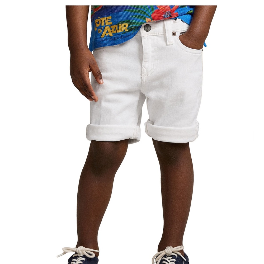 NWT Polo Ralph Lauren Toddler Boy White Denim Shorts